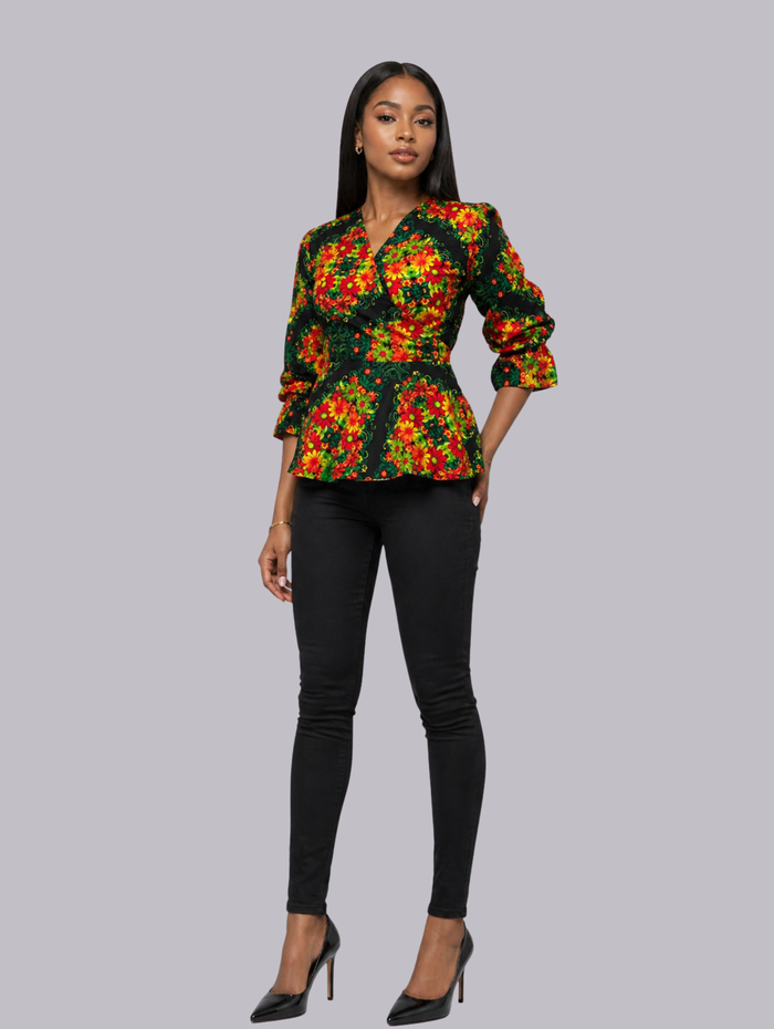 Gina Women's African Wrap Shirt (with Adjustable Sleeves)
