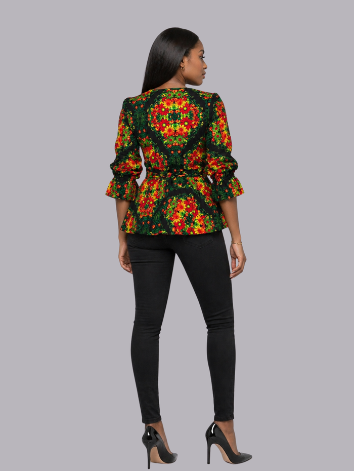 Gina Women's African Wrap Shirt (with Adjustable Sleeves)