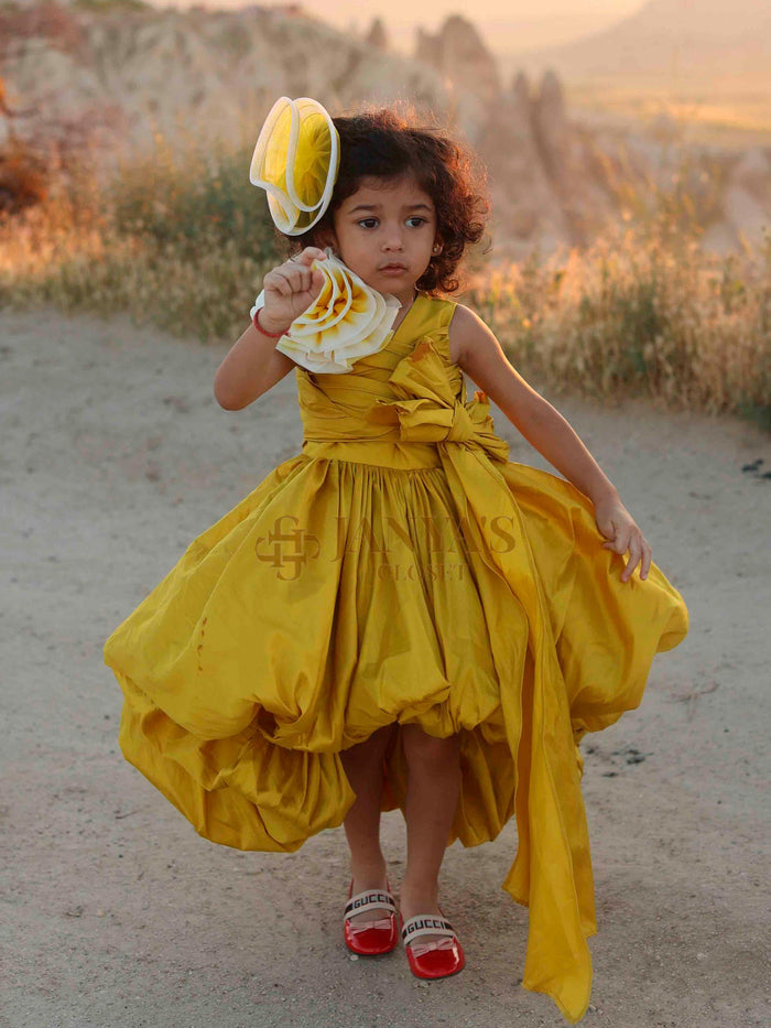 Girls Yellow High Low Katarina Dress