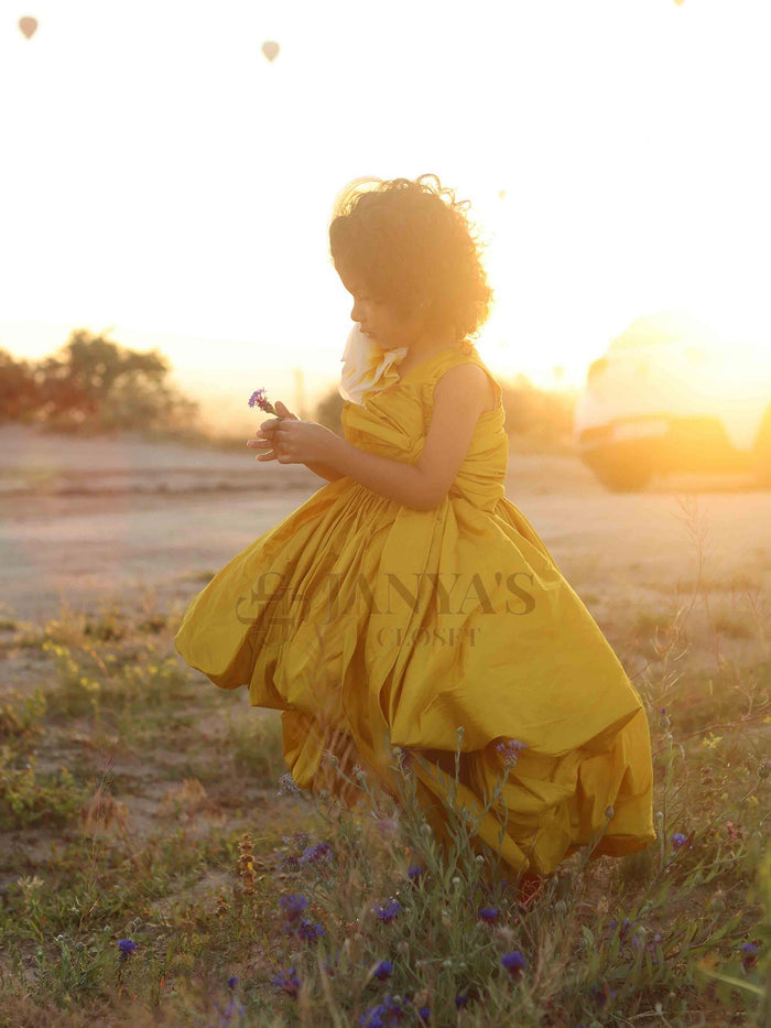 Girls Yellow High Low Katarina Dress