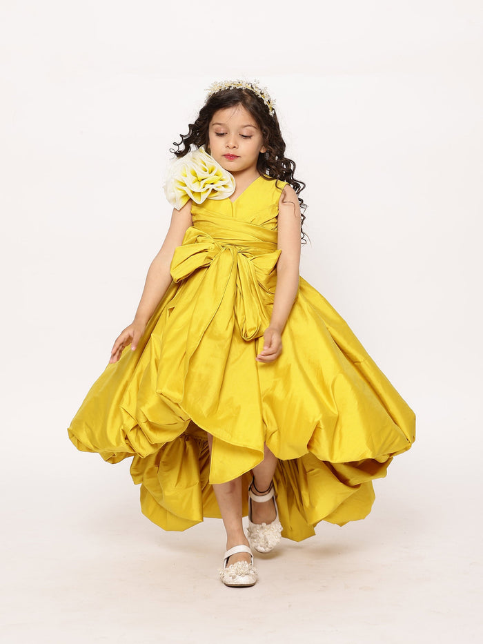 Girls Yellow High Low Katarina Dress