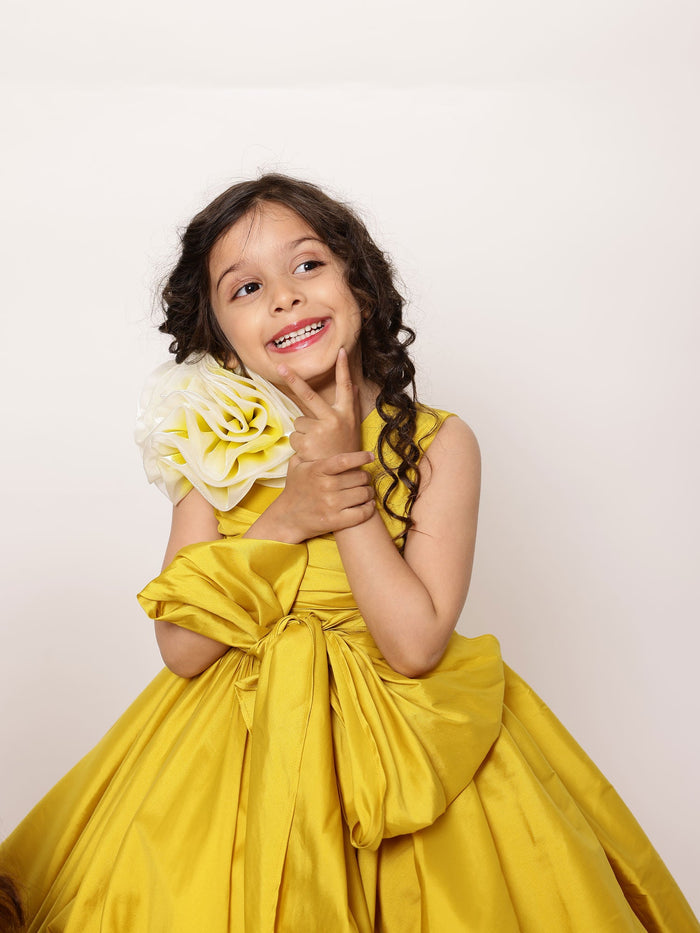 Girls Yellow High Low Katarina Dress
