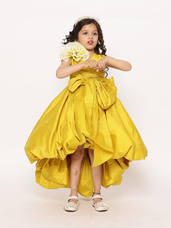Girls Yellow High Low Katarina Dress
