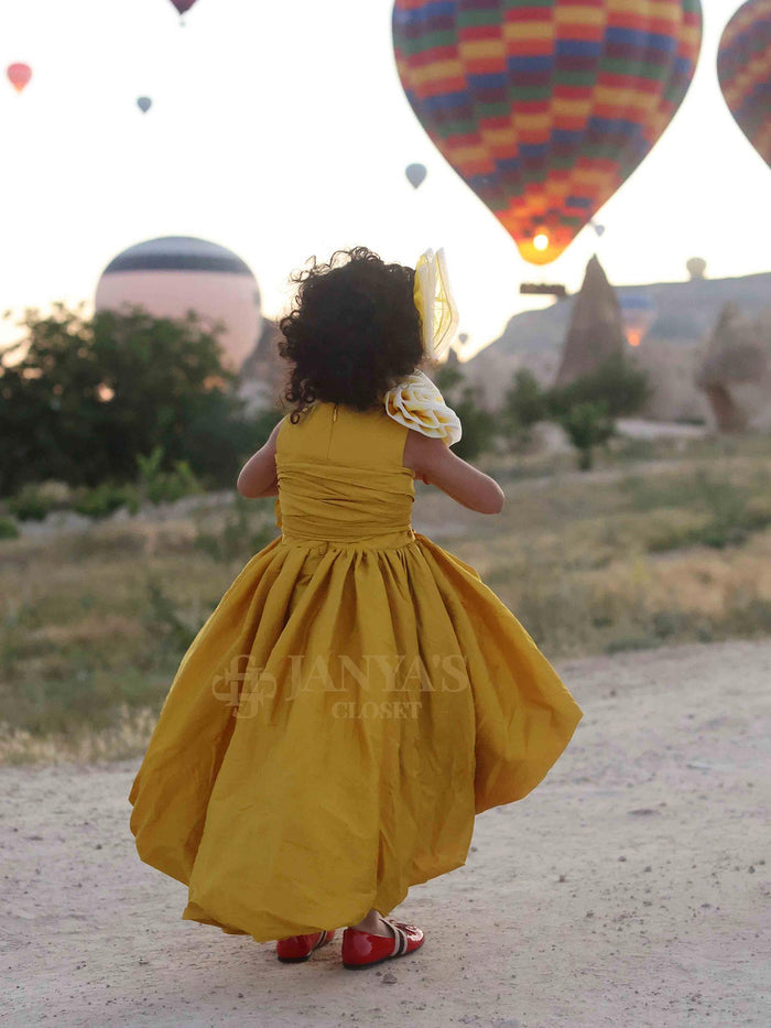 Girls Yellow High Low Katarina Dress