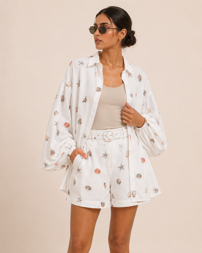 Glace Co ord Set - White