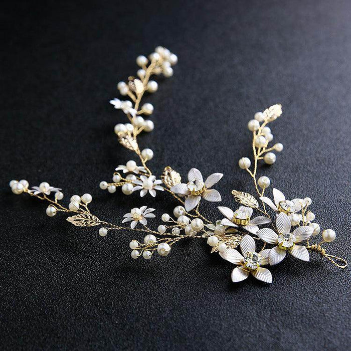 Gold handmade bridal headdress Hair accessories Beaded dress accessories 583345967079 - COCOMELODY
