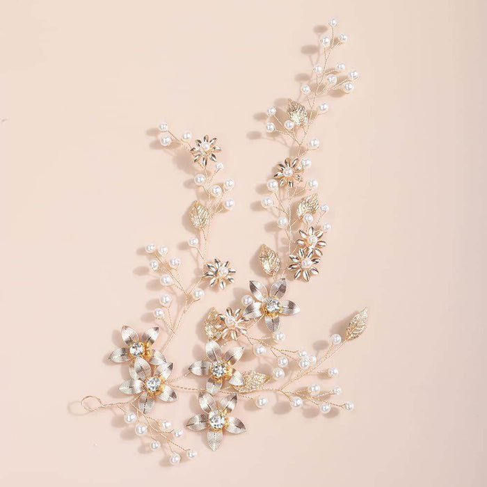 Gold handmade bridal headdress Hair accessories Beaded dress accessories 583345967079 - COCOMELODY