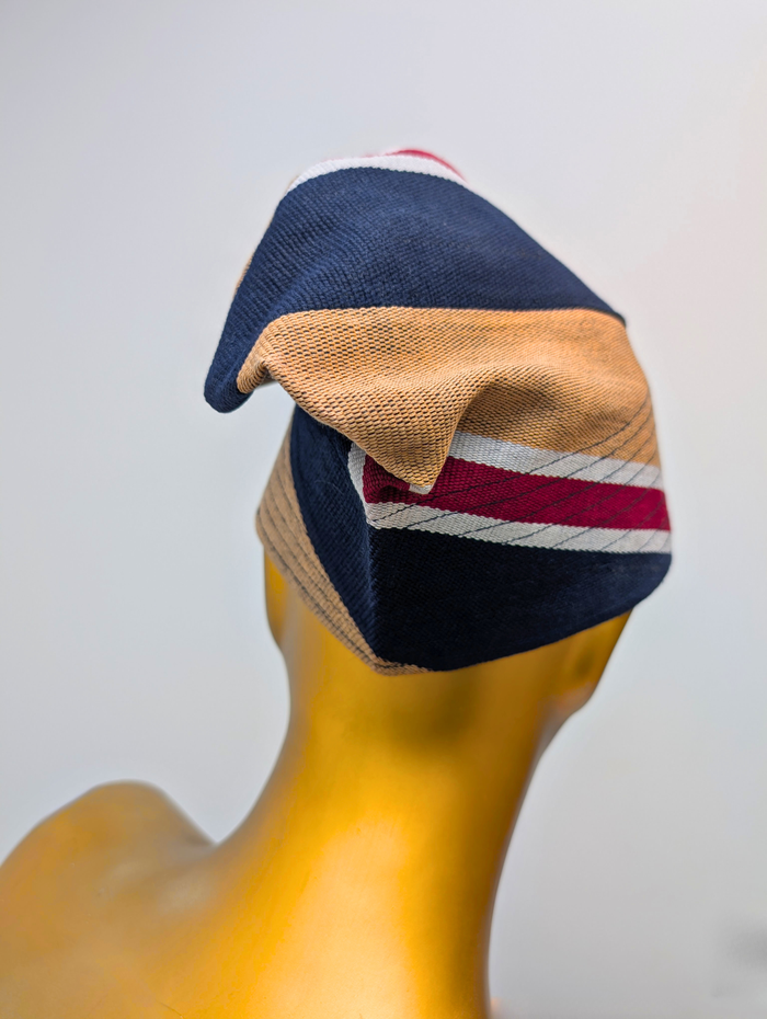 Gorge Aso Oke African Cap – Multicolor Stripe (Fila Hat)