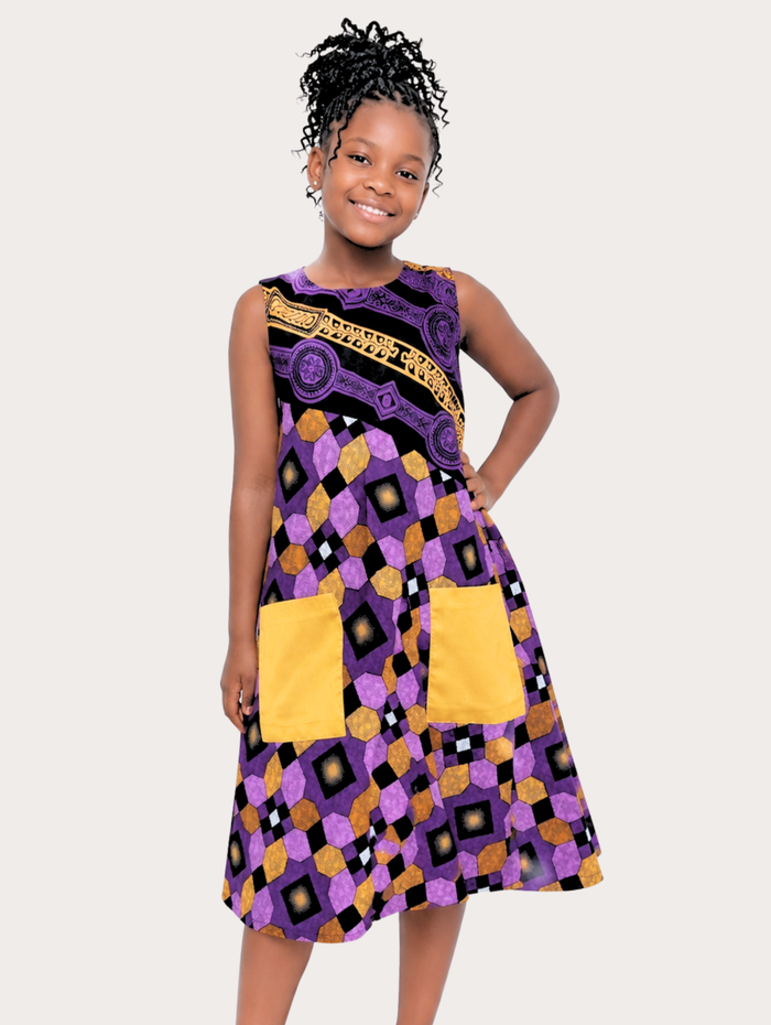 Gracie Teen Girl African Print Pocket Dress