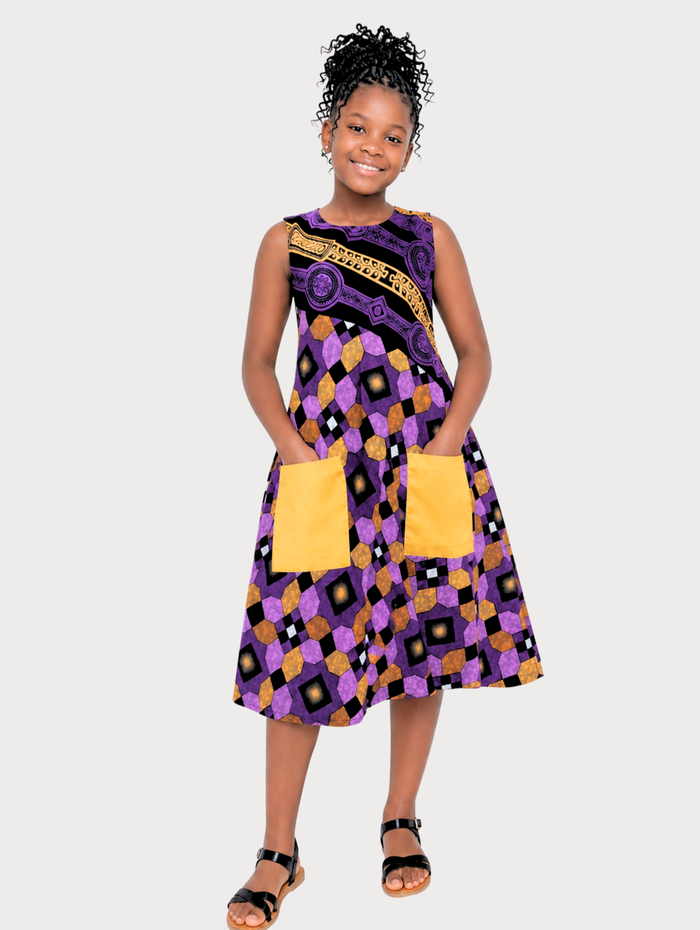 Gracie Teen Girl African Print Pocket Dress