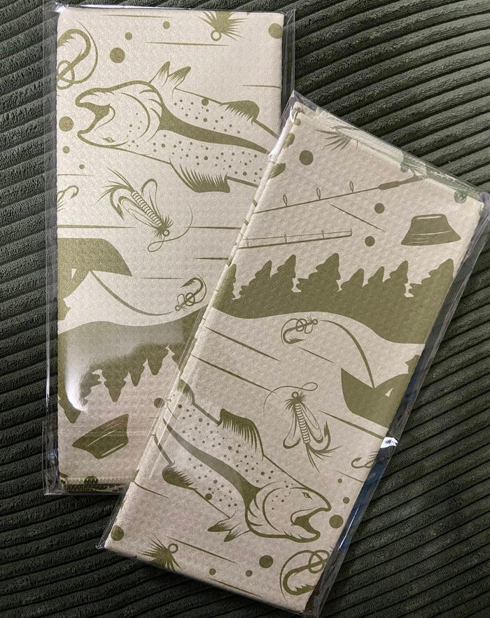 Green Fly Fishing Dish Towel - Deer Creek Mercantile