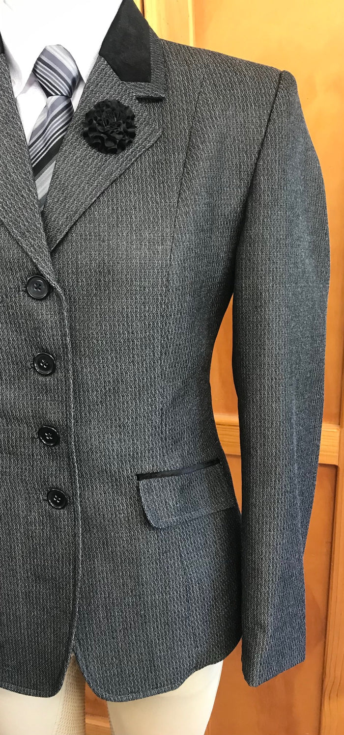 Grey Patterned Check With Black Trims (604) Show Hunter Jacket