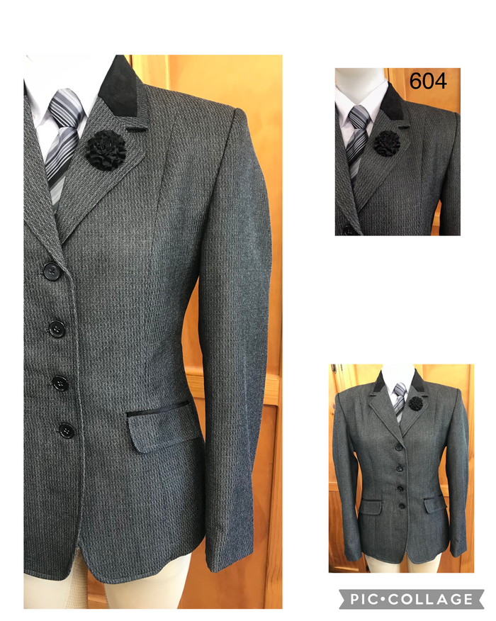 Grey Patterned Check With Black Trims (604) Show Hunter Jacket