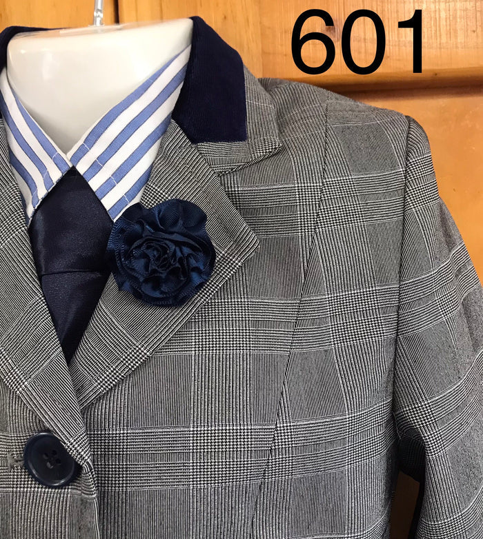 Grey & White Check Childs Show Hunter Jacket (601)