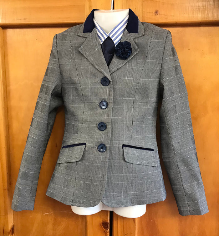 Grey & White Check Childs Show Hunter Jacket (601)