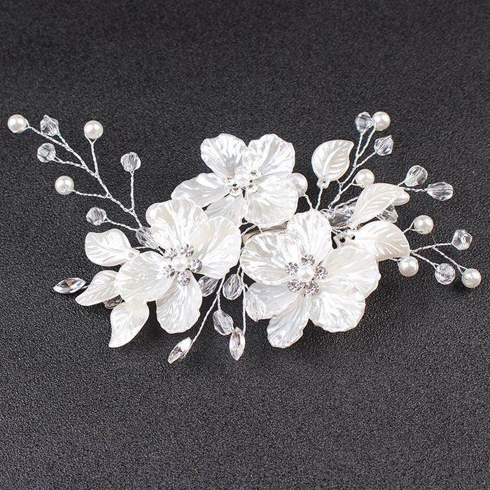 Handcrafted crystal Pearl Headwear Hairpin for wedding accessories 573589507863 - COCOMELODY