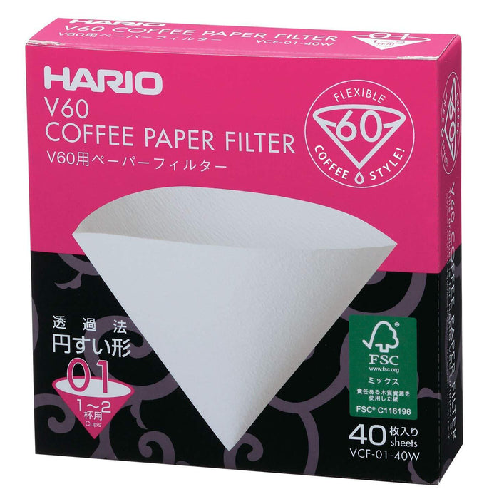 Hario V60 Paper Coffee Filters, Size 02, Natural, Tabbed