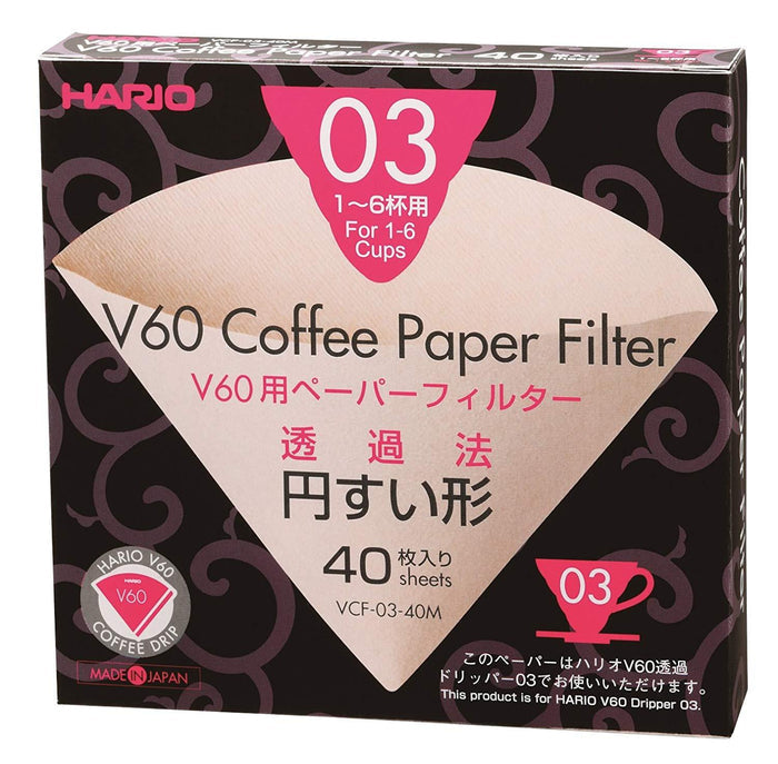 Hario V60 Paper Coffee Filters, Size 02, Natural, Tabbed