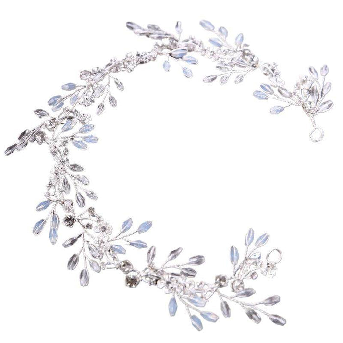 Headwear White crystal handmade headband Bridal Wedding Dress Accessories Bridal Headpieces 606632055117 - COCOMELODY