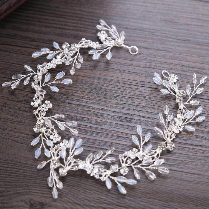 Headwear White crystal handmade headband Bridal Wedding Dress Accessories Bridal Headpieces 606632055117 - COCOMELODY