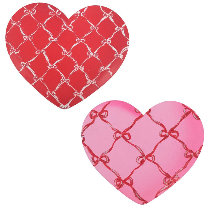 Heart With Bow Lattice Magnet