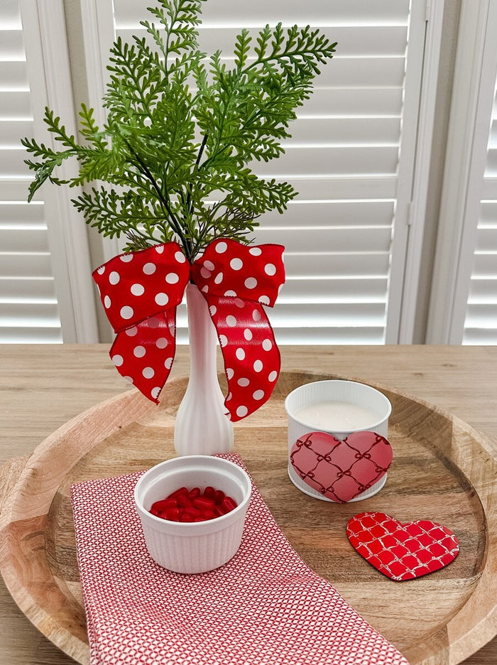 Heart With Bow Lattice Magnet