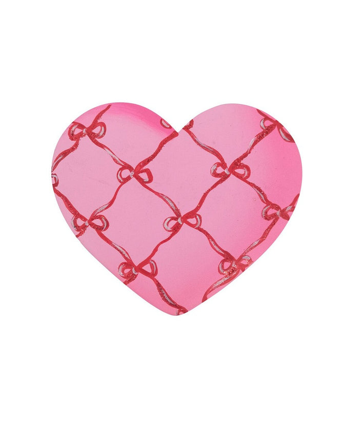Heart With Bow Lattice Magnet