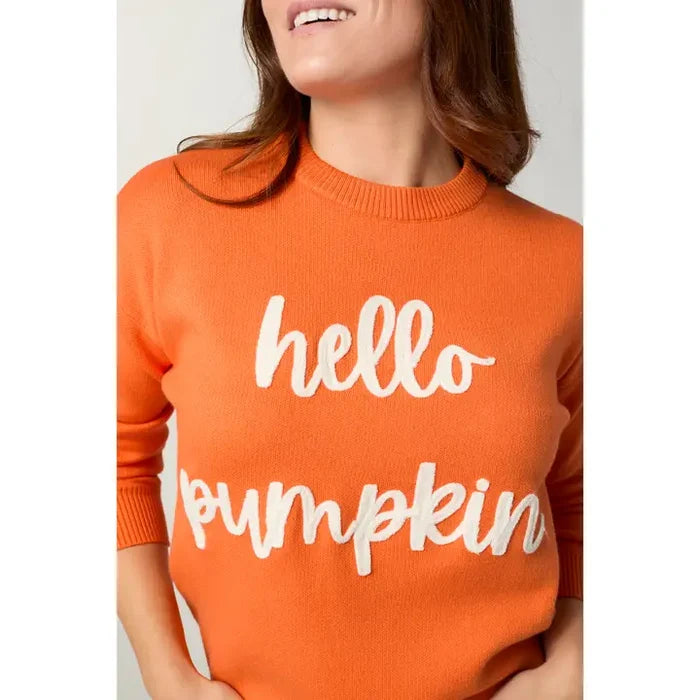 Hello Pumpkin Sweater  - Orange