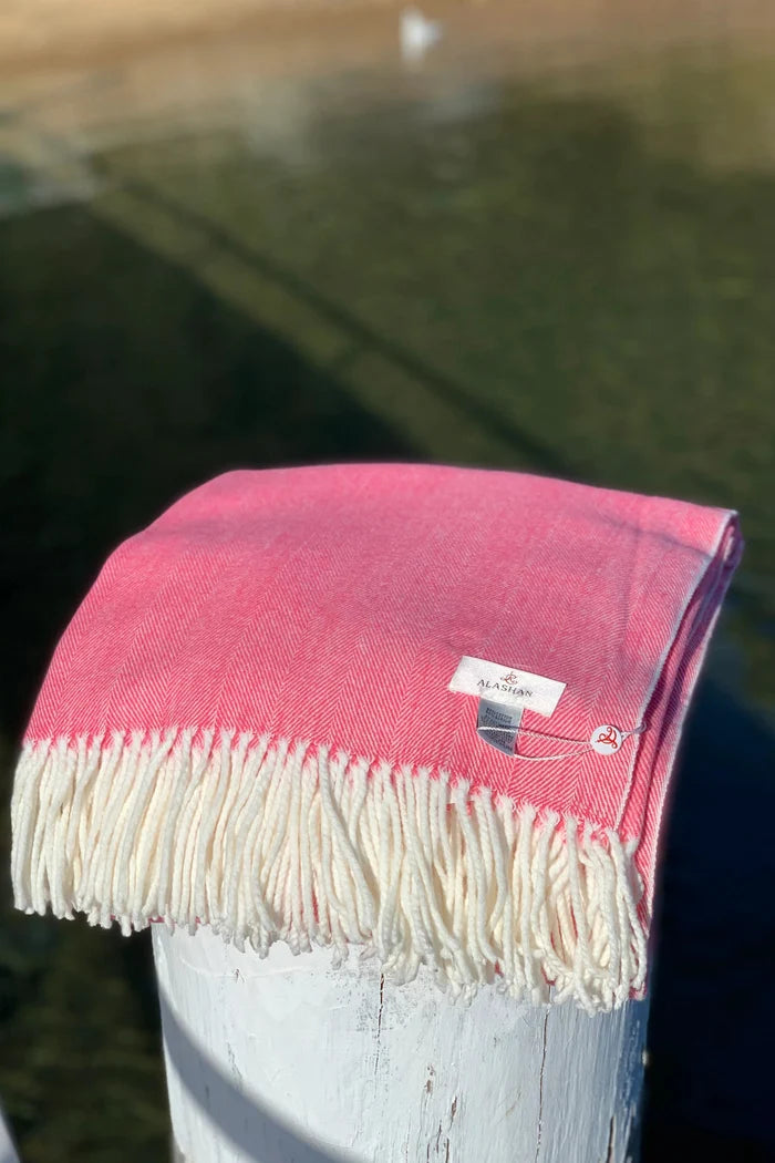 Herringbone Throw - Coral Island