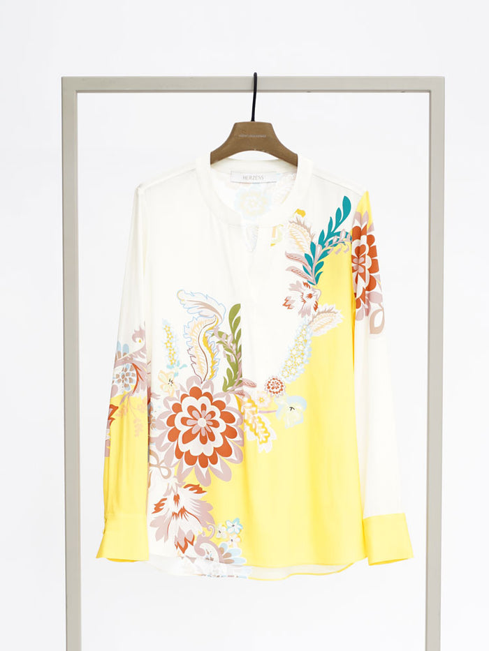 Herzens Silk Blouse Yellow Multi