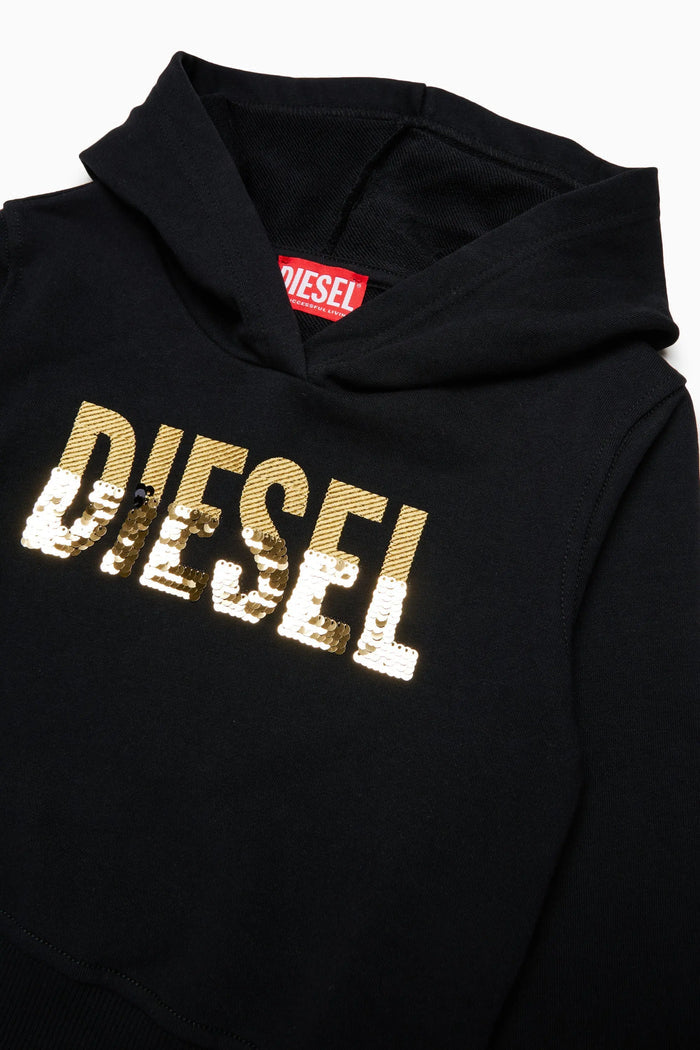 Hoodie with sequin logo