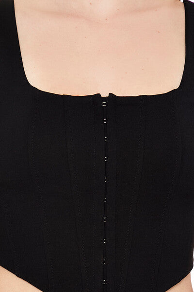 Hook-and-Eye Corset Crop Top
