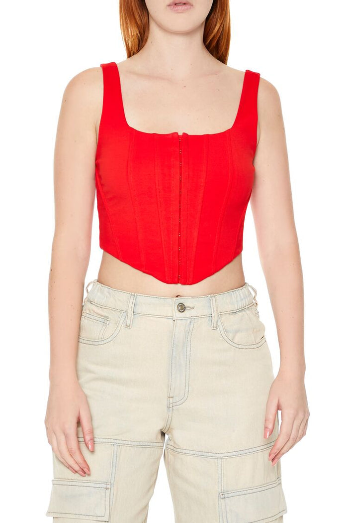 Hook-and-Eye Corset Crop Top