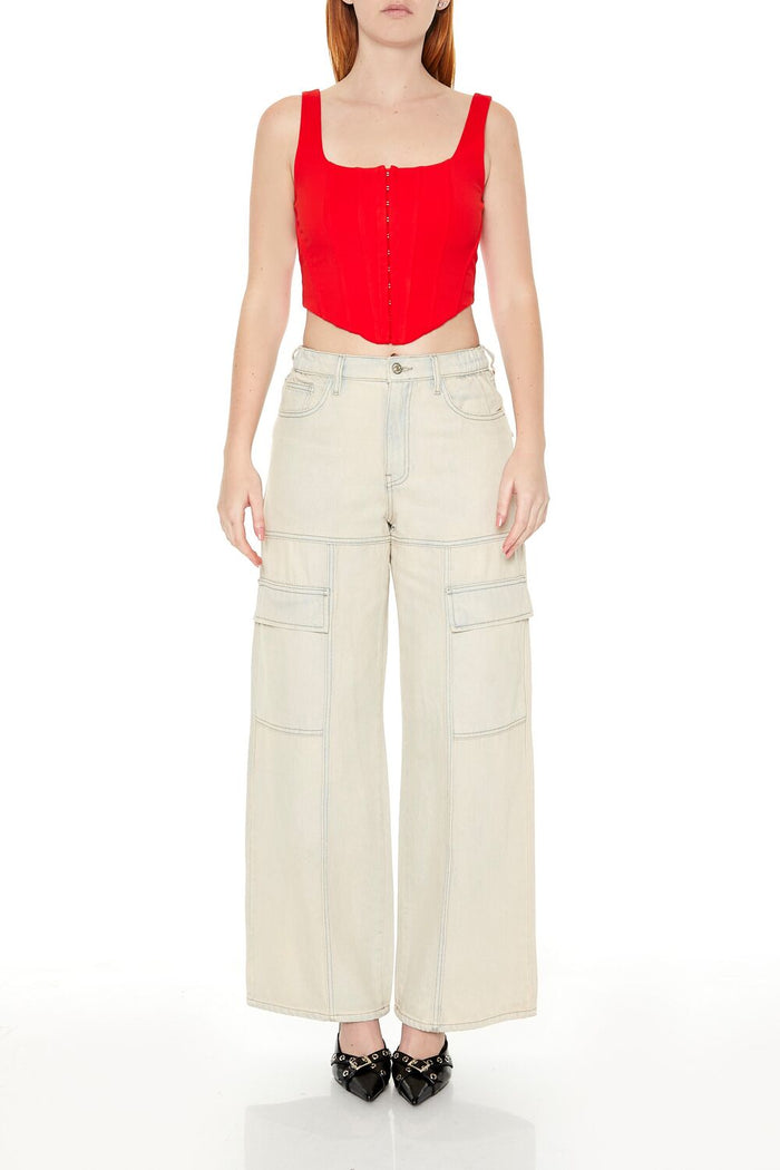 Hook-and-Eye Corset Crop Top