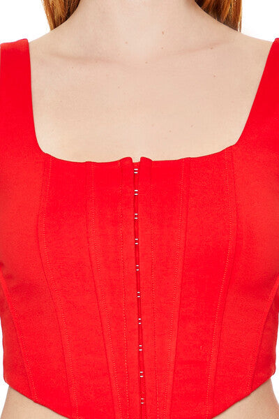 Hook-and-Eye Corset Crop Top