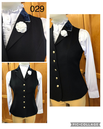HRCAV Adult Riders Navy Longline Vests (029B) Silver Buttons