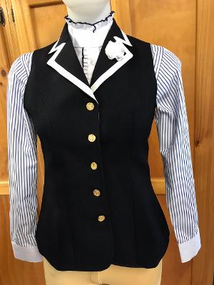 HRCAV Adult Riders Navy & White Longline Vests (040)