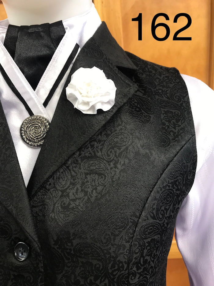 Hrcav Black Paisley Adults Longline Vest Size 10 Only (162)