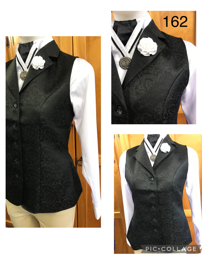 Hrcav Black Paisley Adults Longline Vest Size 10 Only (162)