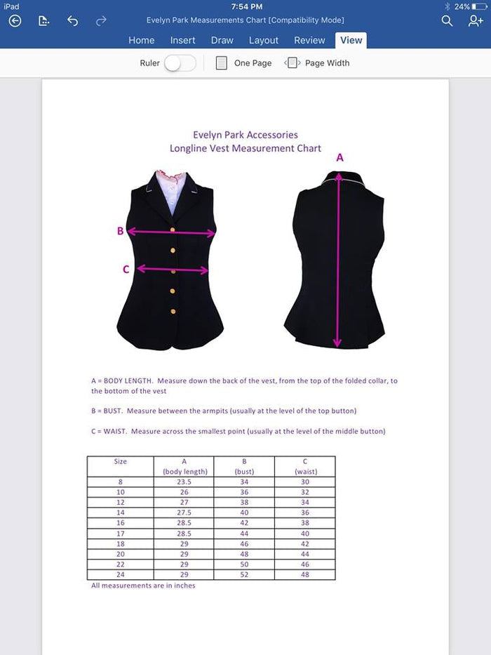 HRCAV Black Shiny Longline Vests Adults (153)