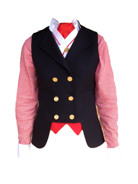 HRCAV Double Breasted Cutaway Black Or Navy Vests Adults (057) Gold Buttons