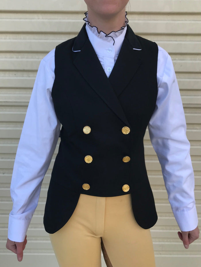 HRCAV Double Breasted Cutaway Black Or Navy Vests Adults (057) Gold Buttons