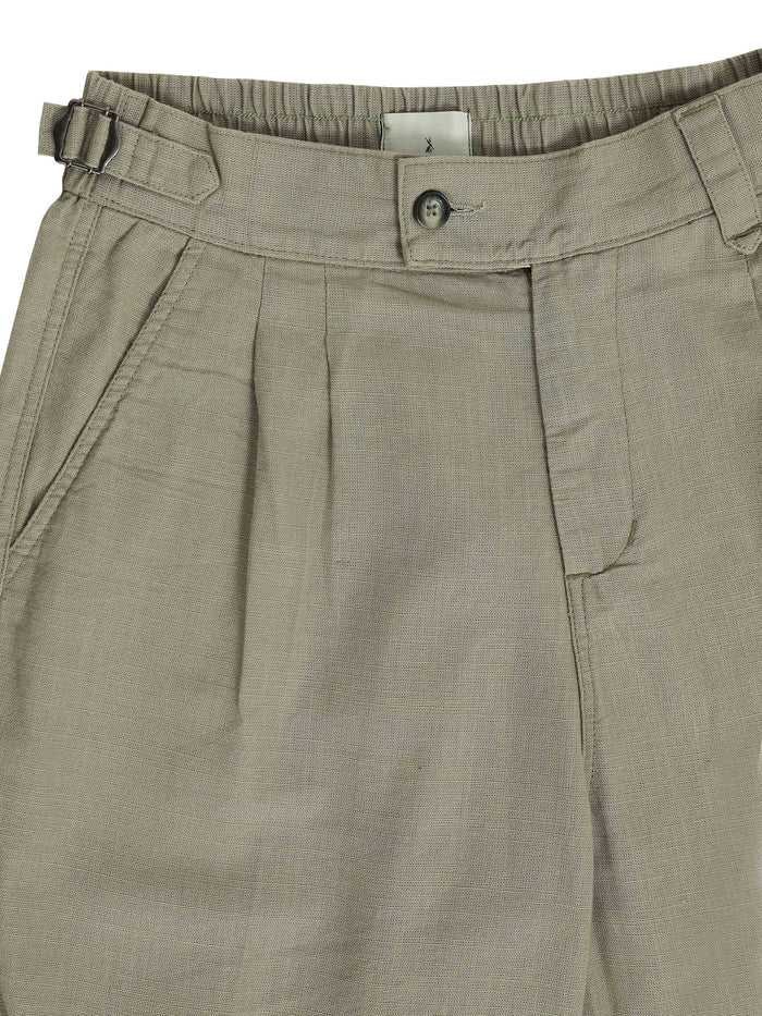 Pistachio Linen Trousers for Men detail view - Huntington Relaxed Trouser by Italian Colony