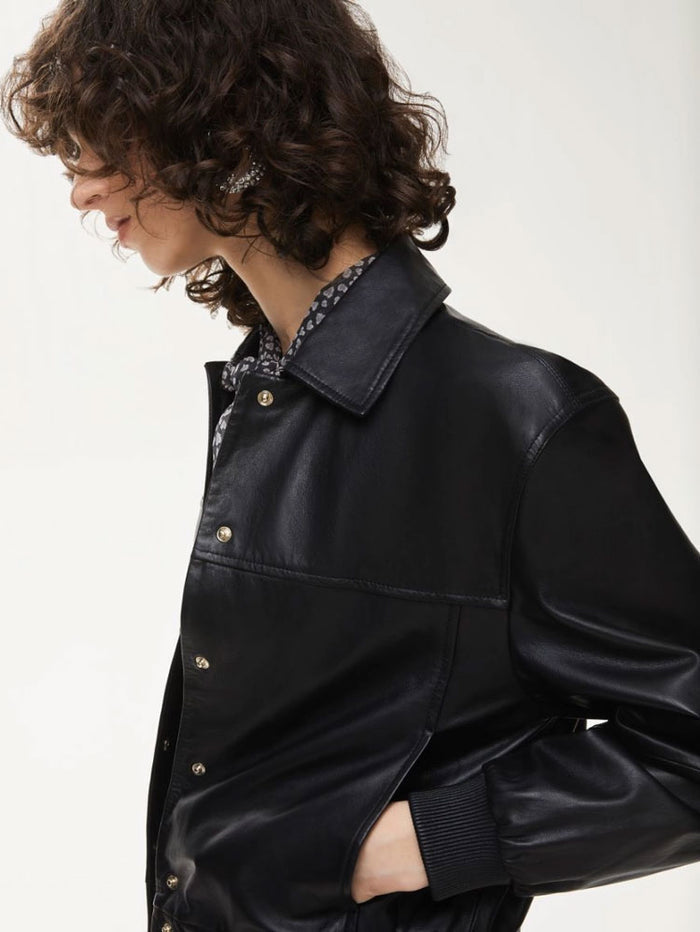 iBlues Sbarra Black Leather Jacket