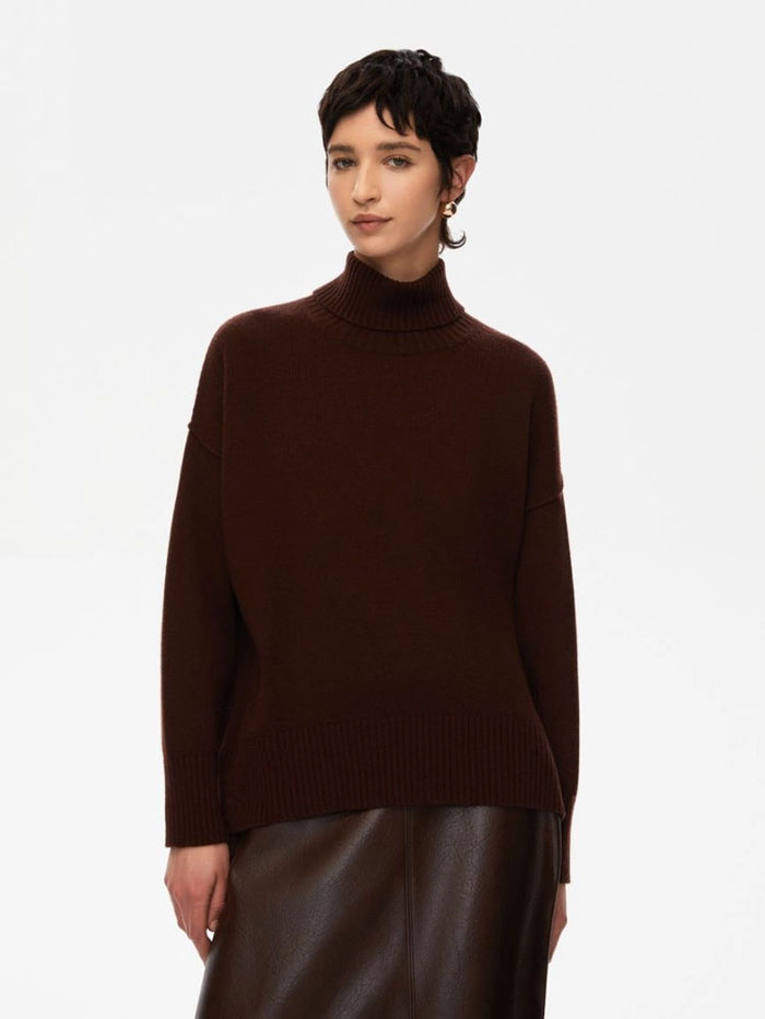 iBlues Selce Roll Neck Jumper Chocolate