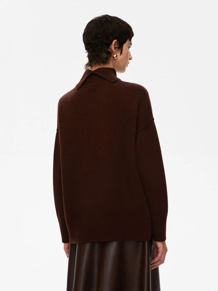 iBlues Selce Roll Neck Jumper Chocolate