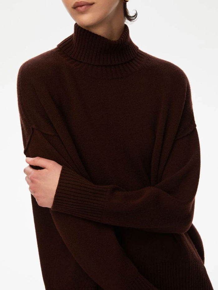 iBlues Selce Roll Neck Jumper Chocolate