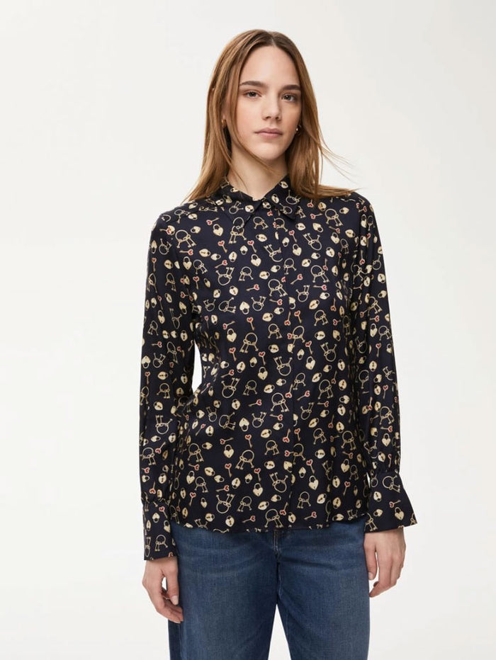 iBlues Teresa Shirt Navy Padlock