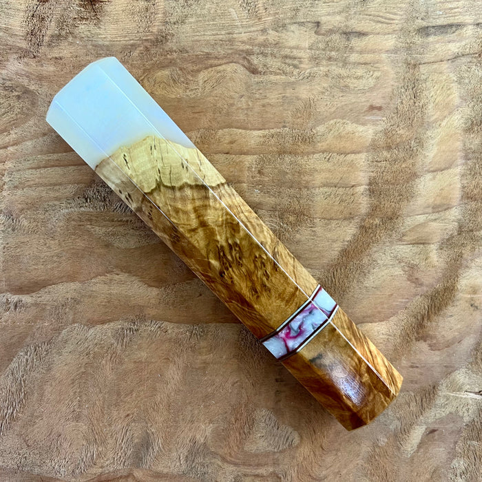 Custom Japanese Knife handle (wa handle)  for 210mm  -  hybrid burl
