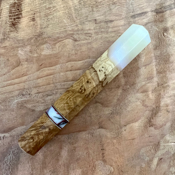 Custom Japanese Knife handle (wa handle)  for 210mm  -  hybrid burl